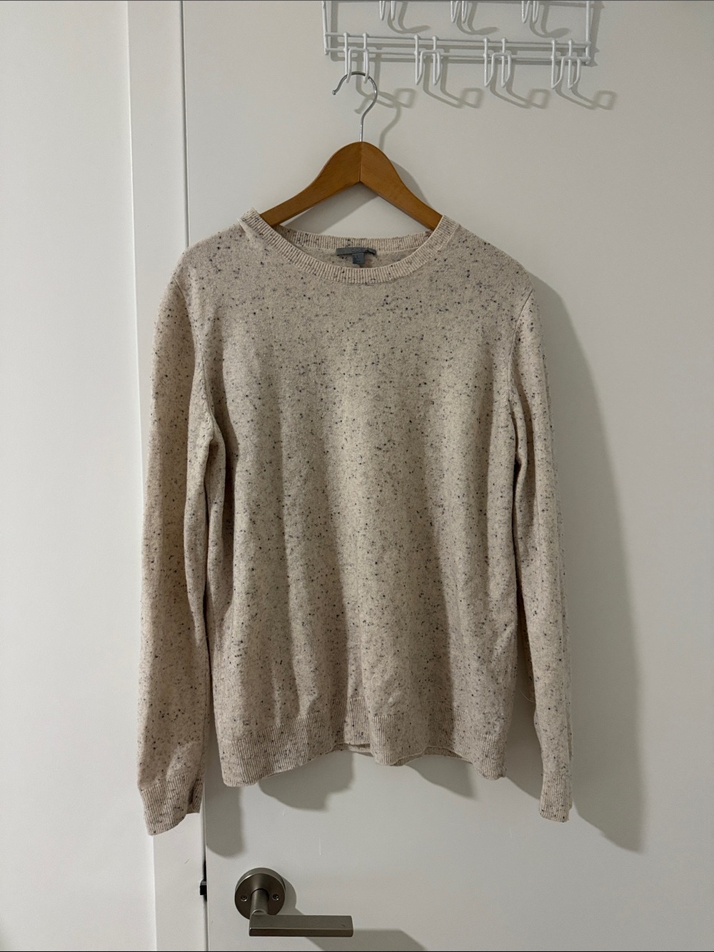COS 100% Wool Cream Speckled Cream Crewneck Sweater